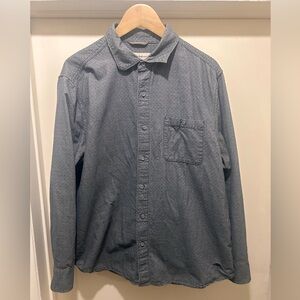 Tommy Bahama Delos Doby Button-Down Woven Shirt Men's Large $125 Beach Boat Gray